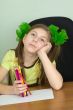 Girl with color pencils in hands