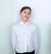 Smiling girl in white clothes