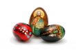 Three Russian Easter eggs isolated