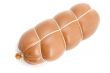 boiled sausage on white background