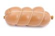 boiled sausage on white