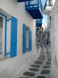 narrow street on a greek island