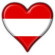 Austrian button flag heart shape