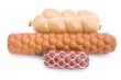 sausage on white closeup