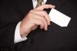 Businessman Holding Blank Business Card