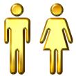 3D Golden Man and Woman Silhouettes
