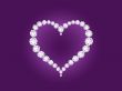 Vector diamond heart on violet background