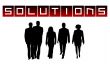 business people with slogan