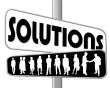 business people and slogan street sign