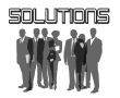 business people with slogan