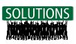 business people with slogan