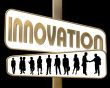 business people and slogan road sign gold