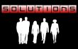 business people with slogan