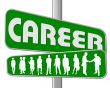 business people and slogan street sign