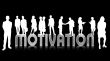 business people with slogan
