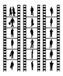 business people on film reel