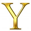 3D Golden Greek Letter Ypsilon