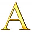 3D Golden Greek Letter Alpha