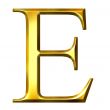 3D Golden Greek Letter Epsilon