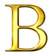 3D Golden Greek Letter Beta