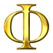 3D Golden Greek Letter Phi