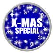 isolated christmas special button