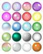 Set of circled buttons