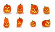 Halloween Pumpkins isolated on white background