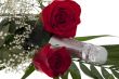 roses with champagne bottle