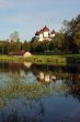 View of ancient cathedral in Kargopol at sunrise