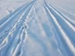Ice-road in frozen pond