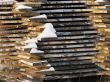 Stack of natural wooden boards