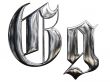 Metallic patterned letter of german gothic alphabet font. Letter G