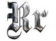 Metallic patterned letter of german gothic alphabet font. Letter R