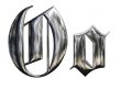 Metallic patterned letter of german gothic alphabet font. Letter O