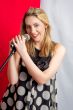 blonde with microphone