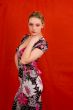 girl in color dress and bright make-up