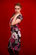 girl in color dress and bright make-up
