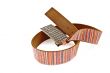 multicoloured leather belt with big steel buckle