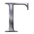3D Silver Greek Letter Gamma