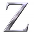 3D Silver Greek Letter Zeta