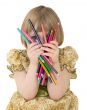 Little girl with crayons