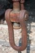 Old rusty freight car clutch