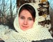 young russian woman in a white scarf