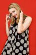 happy blonde with phone