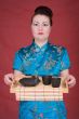 Japanese girl with tea-tray