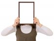Woman with frame