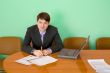 Businessman at a table with laptop