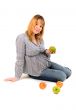 pregnant woman with apples