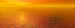 Red sunset sky and ocean wave water - panorama view